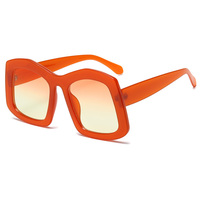 Lunettes de soleil géométriques carrées surdimensionnées tendance pour femmes et hommes, monture épaisse en acétate, verres dégradés multicolores, vente en gros