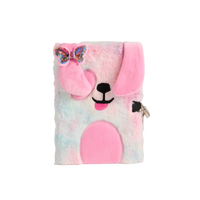 Kinder Mädchen Geschenk Kawaii Mini Süßes Notizbuch Cartoon Tier Weiches Flauschiges Plüsch-Tagebuch Notizbuch