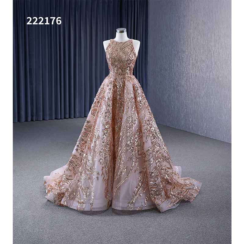 Custom Made Woman Sequin Beaded Champagne Formal Evening Dresses African  Girls Elegant Party Wear Matric Farewell Long Prom Gown