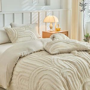 चीनी निर्माता के माइक्रोफाइबर टफ्टेड बेड आराम से सेट शेबी चिक बोहो शैली सर्दियों के मौसम पॉलिएस्टर डवेट कवर - Product Image 3