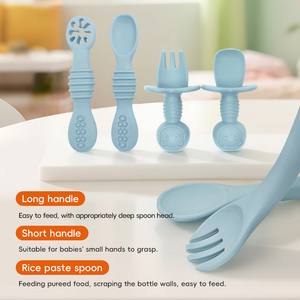 Ensemble de nourriture pour bébé non toxique, 11 pièces, bol à ventouse en silicone, assiette, vaisselle écologique pour le sevrage des enfants - Product Image 1
