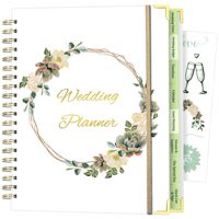 Planificateur en spirale personnalisé de mariage à motifs floraux livre et organisateur de journal d'écriture manuscrite pour mariage
