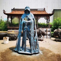 Sculpture abstraite de guerrier grandeur nature en bronze, statue en bronze pour jardin, pelouse, patio, cour, décoration artistique, figurine moderne en métal