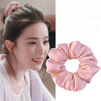 Grand chouchou en satin rembourré en polyester et coton, fait main, moelleux, 16 cm, surdimensionné, avec logo personnalisé, vente en gros