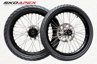 Kit de roues Supermoto en aluminium CNC argenté Sur Ron Light Bee X LBX 17 pouces 70/90-17 90/80-17 E, pièces de mise à niveau pour moto tout-terrain