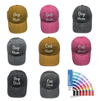 Casquette de baseball unisexe en coton uni lavable à fermeture snapback, casquette de sport réglable en denim vierge, broderie personnalisée, casquette de chien maman papa, gorras