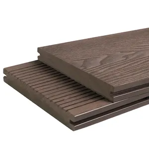 Diy 3d木纹商用板木板木塑复合压花wpc实心铺面瓷砖户外地板