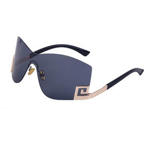 Gafas de Sol Personalizadas sin Marco, Resistentes al Viento, con Lentes de PC UV400, Negras, Estilo Instagram para Mujer, Gafas de Sol Transfronterizas ZS 98016 - Product Image 3