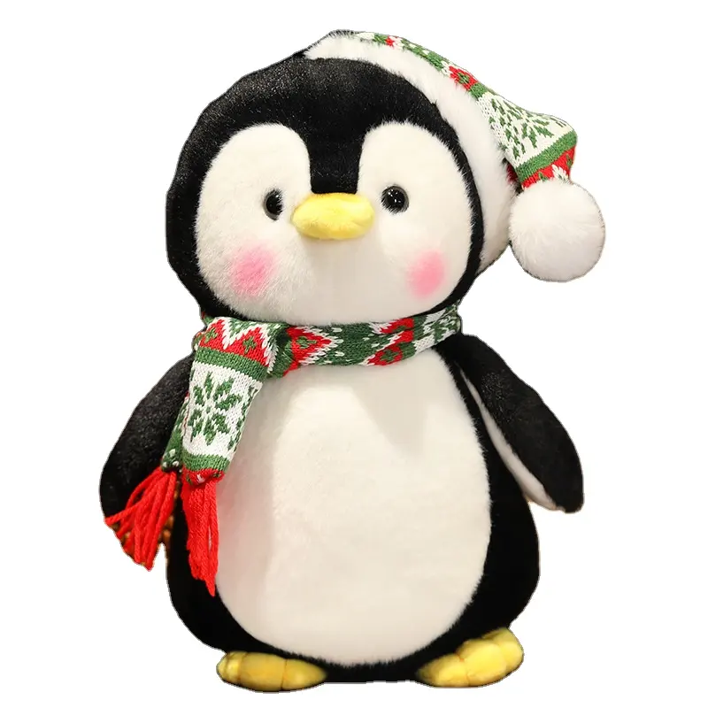 Nuevo muñeco de peluche de pingüino de Navidad, almohada para dormir para niños, juguete de peluche, muñeca de estilo navideño, regalo de cumpleaños para niñas
