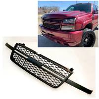 Pour Chevrolet Silverado 1500 2005 2006 – Calandre de pare-chocs avant ABS avec feux LED ambre, accessoires de masque avant tout-terrain 4x4 et grille de radiateur