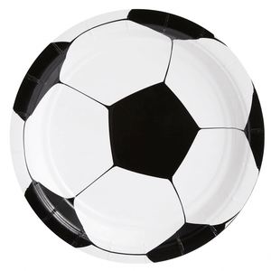FDA Approved 7-Inch White CMYK Soccer Ball Design 350gsm <b>Disposable</b> <b>Plate</b> Round 7 Inches Paper Board for Parties - Product Image 4