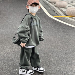 ชุดเด็กผู้ชายแฟชั่นฤดูใบไม้ร่วงฤดูหนาว สไตล์ญี่ปุ่นเกาหลี ชุดวอร์มเด็กผู้ชายใส่สบาย - Product Image 2
