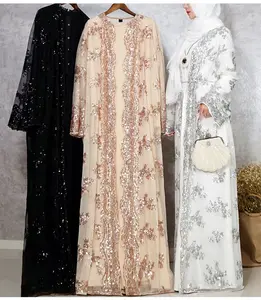 2023 yeni tasarım mütevazı yüksek yoğunluklu müslüman pullu Dubai seyahat khimar başörtüsü nakış müslüman moda Abaya etnik bayanlar