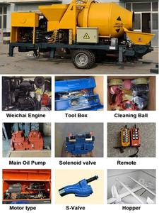 Mixer beton efisiensi kerja tinggi, Mixer beton Trailer mesin Diesel dan listrik dengan pompa 100m pipa Gratis - Product Image 5