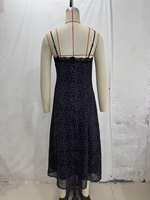 UNIZERA 2026 Nouvelle Robe d'été pour Femme à Bretelles, Motif Pois, Faux Fendu, Bordure en Dentelle 37002528