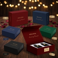 Boîte d'emballage de parfum en carton rigide sur mesure avec fermeture magnétique en feuille d'or, boîte cadeau de luxe pour bougies d'aromathérapie