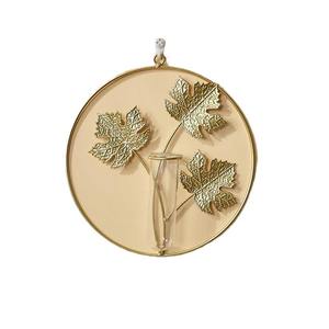 银杏叶试管墙装饰创意水培绿色植物布局餐厅金属工艺品镀金雕刻 - Product Image 5