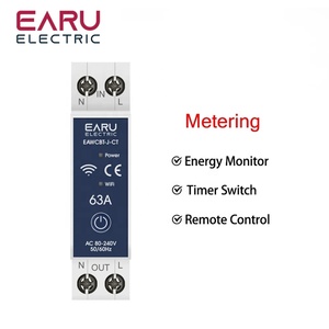 Tuya wifi thông minh ngắt mạch MCB hẹn giờ Relay 1P + N 63A điện năng lượng kWh Điện áp hiện tại chuyển đổi điều khiển từ xa bằng giọng nói nhà - Product Image 2