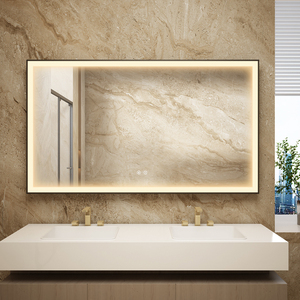 Fournisseur personnalisé Hôtel de mur suspendu carré Vanité noir encadré pour miroir de salle de bain moderne - Product Image 1
