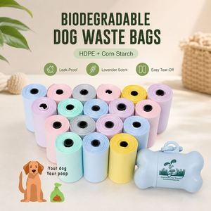 Bolsas para excrementos de mascotas al por mayor, personalizadas, impresas, a prueba de fugas, ecológicas, de HDPE, biodegradables, hechas de almidón de maíz. - Product Image 1