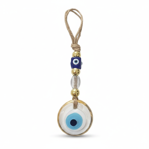 Transparent Glass Evil Eye with Gold <b>Frame</b> <b>5</b> <b>X</b> 20 CM for Kids' Sofas - Product Image 2
