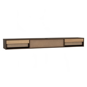 Sleek Walnut colour HIRADO 1.8M Wall Mounted TV Cabinet <b>Floating</b> Media <b>Unit</b> with Storage Shelf for Contemporary Home Interiors - Product Image 4