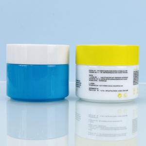 <b>Empty</b> Cosmetics Packaging Silk-screen Printing 30g 50g Matte Blue pink Round Opal White Glass <b>Jar</b> With Silver Cap - Product Image 5