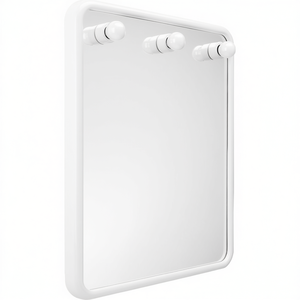Espejo de Pared Cuadrado Lineabianco de 81 cm de Largo, Blanco, con Tres Luces - Product Image 3
