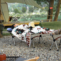 Lit de camping pliable réglable à 2 vitesses, portable, ultraléger, en alliage d'aluminium, 190 cm, pour le camping en pleine nature et les voyages en voiture