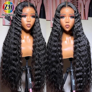 <span class=keywords><strong>ผม</strong></span>บราซิลคุณภาพ<span class=keywords><strong>ส</strong></span>ูง ความหนาแน่น 200% ขนาด 32 นิ้ว แบบลอนลึก 13x4  วิกผมแท้แบบไม่ต้องใช้กาว  พร้อมเชือกผูกด้านหน้าแบบใส - Product Image 1