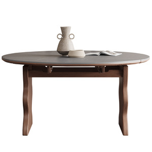 Mesa de Comedor Telescópica Ajustable de Madera Maciza Vintage, Convertible para <span class=keywords><strong>Restaurante</strong></span>, 8 Plazas, Estilo Americano Moderno y Sencillo para Oficina en Casa - Product Image 5