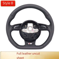 Pour Audi A3 A4L A5 Q3 Q5 ancienne mise à niveau vers un nouveau modèle haut de gamme volant à fond plat en cuir de fibre de carbone