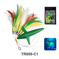 PVC-Vogelköder Thunfisch-Feder Daisy Chain Case Wolfsbarsch-Angelköder-Set Schleppköder