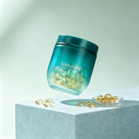 Bouteilles de luxe vertes de 250 ml en verre dépoli pour compléments alimentaires, poudre de protéines, emballage à large ouverture pour capsules de probiotiques féminines