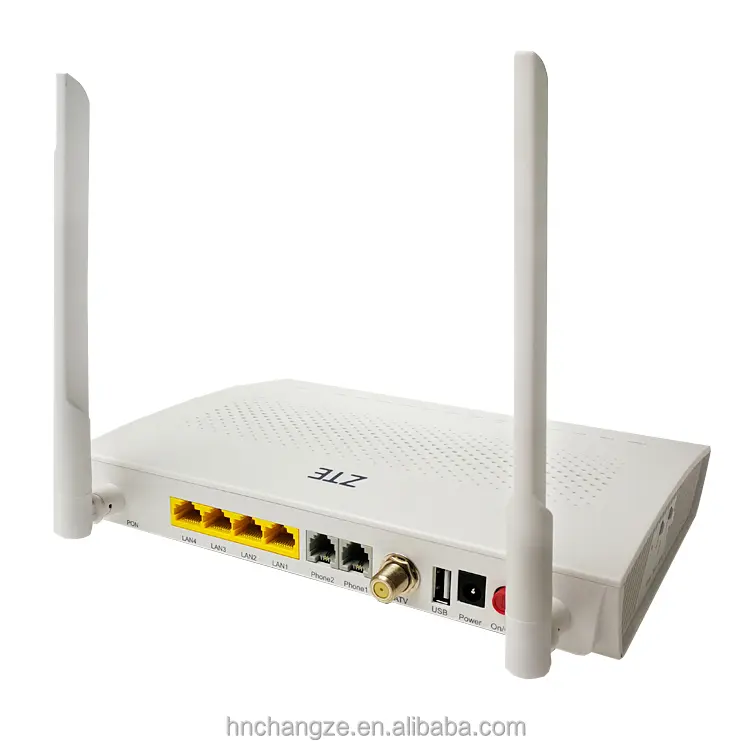 Fiber optik ekipman İngilizce firmware GPON CATV ONU ZTE ZTE F668 FTTH RJ 45 4GE + 2TEL + CATV + Wifi + USB gpon onu