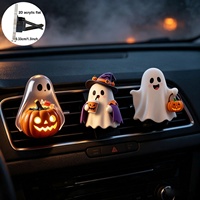 Diffuseur de parfum en acrylique en forme de citrouille d'Halloween pour grille d'aération de voiture, clip décoratif d'intérieur anti-odeur