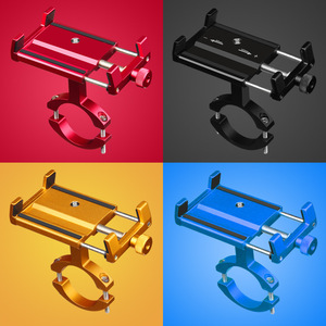 Support de téléphone en alliage d'aluminium pour vélo, support durable S004 pour moto, scooter électrique, support de navigation - Product Image 1