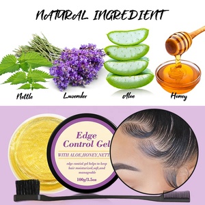 Gel de estilismo para el cabello con logotipo personalizado, 100 ml, bordes para el pelo de bebé, larga duración, agarre fuerte, control de bordes del pelo con peine - Product Image 2