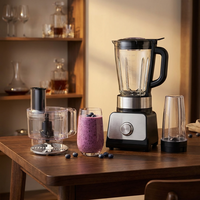 Professionele, duurzame, draagbare, heavy-duty elektrische blender/voedselprocessor van roestvrij staal en kunststof, met variabele snelheid en milieuvriendelijk.