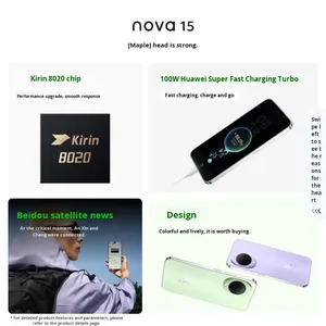 Nuevo Smartphone CDMA Deca Core HarmonyOS Nova 15 con Cámaras Delanteras y Traseras Dobles, Batería de 6000 mAh, Pantalla OLED de 120 Hz y Carga Rápida de 100 W - Product Image 2