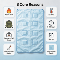 Couverture Thermique Jetable Auto-Chauffante à 8 Panneaux, Alternative à la Couverture de Survie en Feuille d'Aluminium pour la Randonnée, la Survie en Milieu Sauvage et les Urgences
