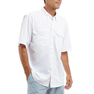 Chemise de pêche à boutons en jersey SPF 50, design personnalisé, avec règle de mesure intégrée, modèle Pocket Red Fish Camet Pocket Bali 1/4 zip, séchage rapide - Product Image 2