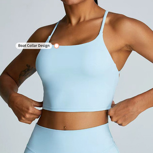 Soutien-gorge de sport personnalisé pour <span class=keywords><strong>femme</strong></span>, doux, confortable, compressif, léger, respirant, extensible, à séchage rapide, push-up, pour la gym et le fitness - Product Image 5