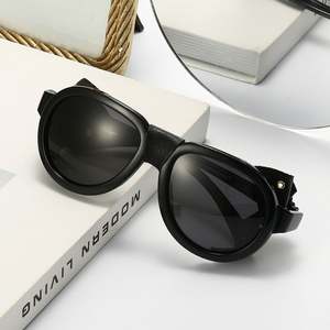 Lunettes de soleil polarisées UV400 pour hommes, style punk, coupe-vent, avec logo personnalisé, pour la conduite, vente en gros - Product Image 2