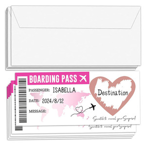 Tarjeta dorada para rascar, regalo de cumpleaños DIY, billete sorpresa, papel de aluminio para rascar, billete de viaje, tarjeta de embarque para niños y adultos - Product Image 6
