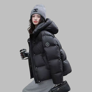 Vente directe d'usine femmes veste courte en duvet de canard haut de gamme épaissie coupe-vent surdimensionné à capuche pain <span class=keywords><strong>doudoune</strong></span> - Product Image 1
