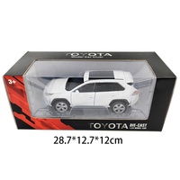 Modelo de Auto RAV4 de Aleación a Escala 1:24 con Licencia Oficial, 6 Puertas Abatibles, Función de Retroceso, Sonido y Luces, Regalo para Niños