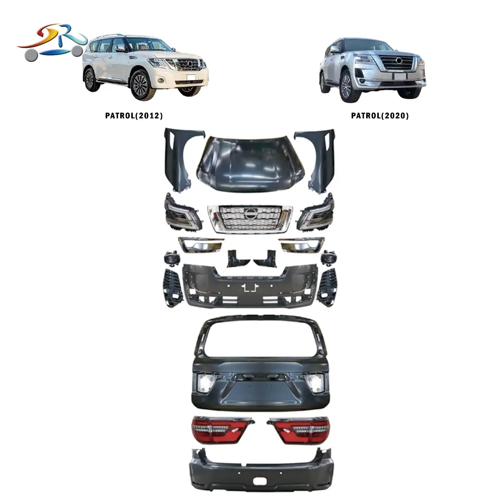 SIRU Hochwertiges Karosserie-Kit für Nissan Patrol Y61 Alte bis neue Teile mit Scheinwerfer-Rücklicht haube Kotflügel vorne hinten Stoßstange