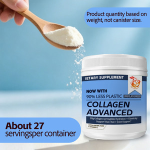 Colágeno en polvo sin sabor, colágeno bovino de animales alimentados con pasto, además de vitamina C y ácido hialurónico, apoya la piel y el cabello. - Product Image 4