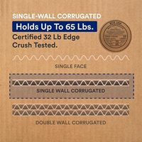 BOX USA 12er-Pack Große Umzugskartons aus Wellpappe 20x20x15 Büro Heim Aufbewahrung Versand Recycelt Ausstellung Supermarkt